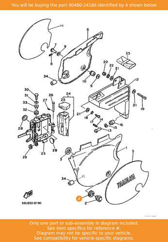 Yamaha grommet 90480 - yamaha, grommet,