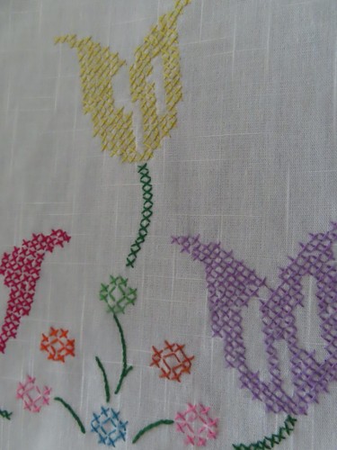 1960s tulips cross stitch - 1960s,