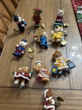 Lots of 10 Danbury mint glitter bear Christmas tree ornaments