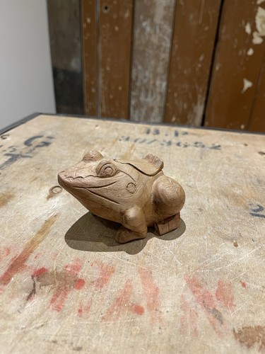 Hand carved wooden frog guiro - frog,
