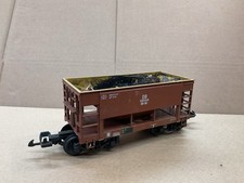 PIKO G GAUGE FREIGHT CAR WAGON OPEN ORE MINERAL WAGON DB BROWN W/LOAD READ !