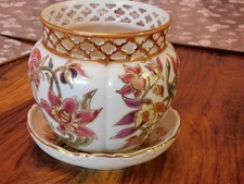 Zsolnay Hungary 1868 Cache pot with saucers *Very Rare*