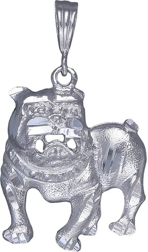 Sterling silver bulldog charm - sterling,