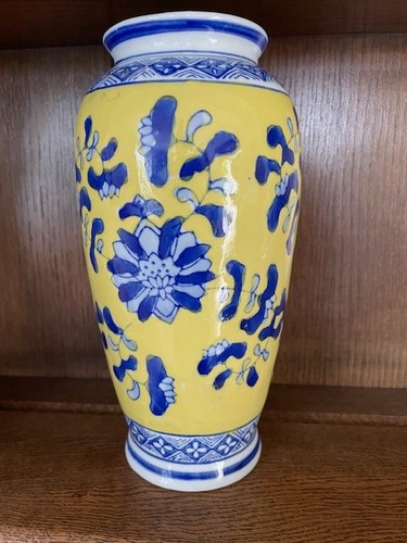 Blue and yellow chinese - chinese, vase