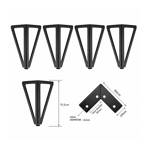 Set black iron sofa legs - set,