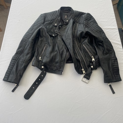 Ladies cropped leather jacket - leather,