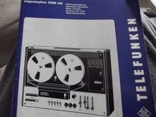 Telefunken 3000 operating instruction manual for Reel to Reel 4 track Recorder