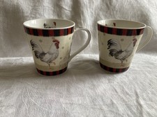 TWO  x  PIMPERNEL  8420  'Country Touch'  COCKEREL MUGS  Unused