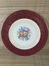 Vintage Dinner Plate - Royal Harvey, Staffordshire - Gilt Floral Pattern - 11"