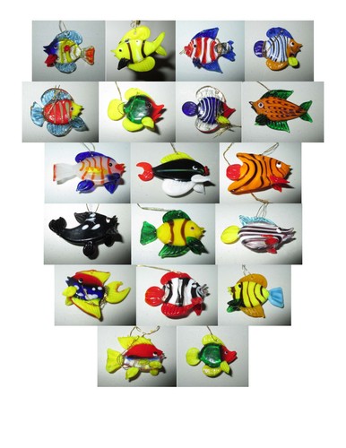 Glass fish ornaments lots - glass, (lots