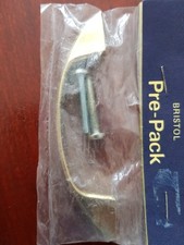 Solid Brass D Shaped Cupboard Drawer Pull Handle 76mm NOS Rear Fix