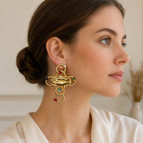 Schiaparelli style large gold - schiaparelli,