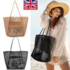 Women Mesh Beach Bag Large Tote Carry Net Bags Summer Holiday Shoulder Bag UK