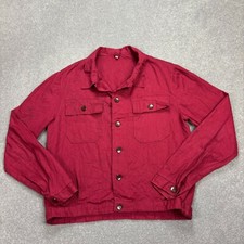 VTG French Jacket Adult Medium Red Workwear Canvas Chore Utility Military Mens