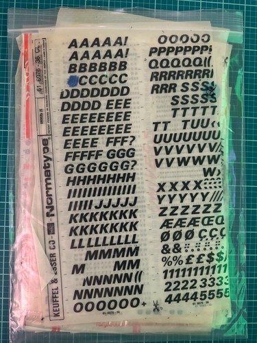 Vintage dry transfer lettering - dry,