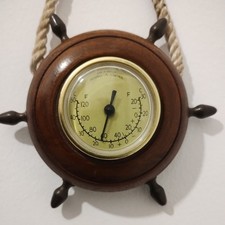 Vintage nautical themed wall thermometer. Regwell control, made in England 1960s