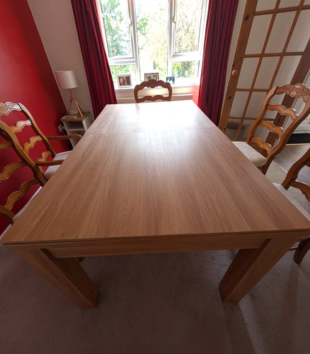 Dining table converts into