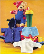 Knitting pattern copy 0802.  Clothes outfits for 12 inch teddy bears.  DK