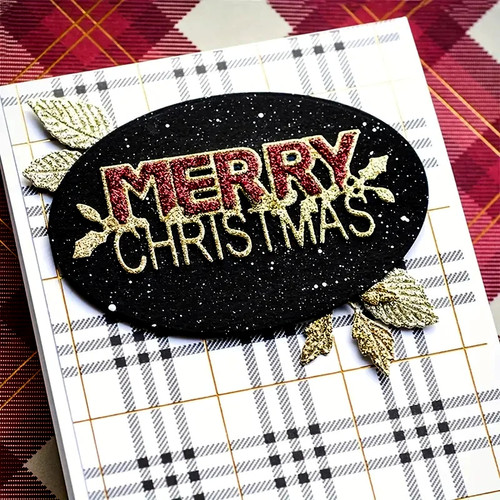 Merry christmas with holly - merry,