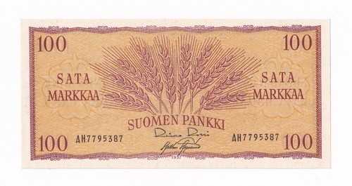 Finland 100 markkaa 1957 pick - finland-100, markkaa-1957-pick