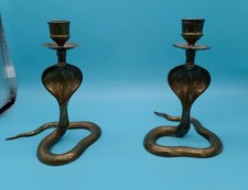 Vintage Pair Brass Cobra