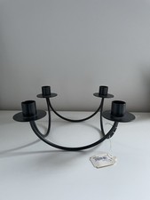 Black Metal Curved 4 Candle
