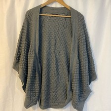Grey one size Monsoon crochet style cape / cardigan boho style