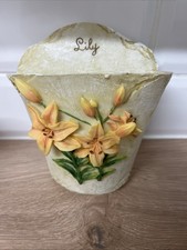 Vintage Resin Wall Pocket - Lily Design Planter Vase