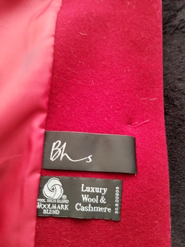 Bhs red wool cashmere - wool, coat