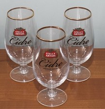 3 x Stella Artois Cidre Pint Glasses 20oz - Branded man cave bar