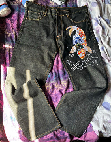 Evisu men black dark wash - men's,