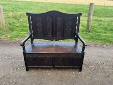 Vintage Oak Bench / Carved Oak