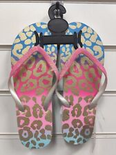 Ladies Ombre Metallic Animal Print Glitter Strap Beach Flip Flops UK Size 3-8