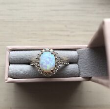 Diamonique 9ct Gold Plated 925 Silver Halo Style Ring NWOT