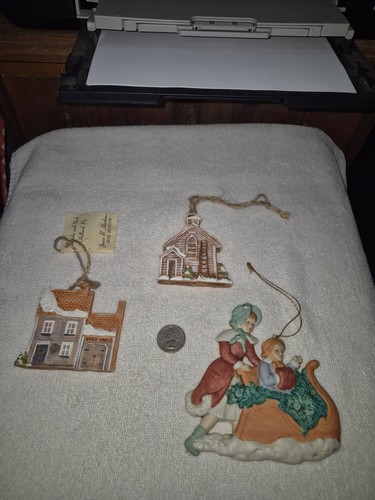 Set ceramic house ornaments - set, 3