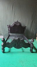 EU Queen 160x200cm  Matt Black  with upholstery mahogany Gothic style bed GTU33