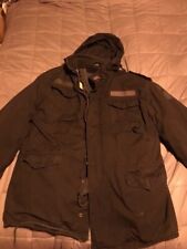 Black S & T 75 Surplus Tex M65 Style Jacket Size Large (with fleece liner)
