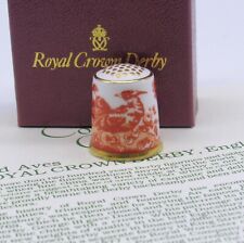 THIMBLE COLLECTORS CLUB, RED AVES BY ROYAL CROWN DERBY, ENGLAND, BOXED WITH COA