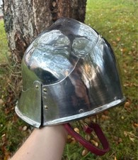 Fifteenth Century Open Faced Sallet. Medieval Reenactment. Armour. Helmet.