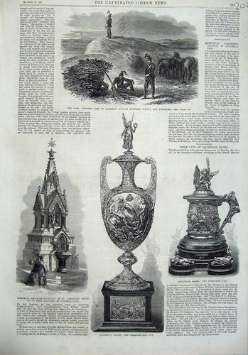 Old antique print 1866 war - antique,