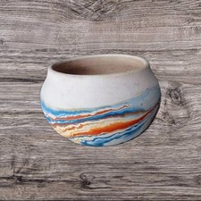 Nemadji Pottery 'Blue Marble Bowl"
