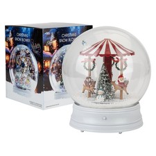 Christmas Snow Globe Light Up Blower 25cm x 21cm Carousel X 1