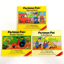 3x Postman Pat Books Vintage Bundle From 1980s John Cunliffe