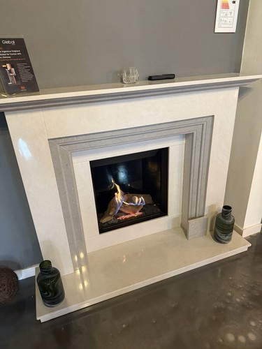 Marble fireplace in white - marble,