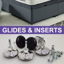 Chrome Feet Bed Legs Gliders Glides Castor for Divan Bed Base Sofa Chair Ottoman