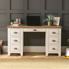 Cheshire Cream Painted Large Twin Pedestal Desk - Office - Dressing Table - WW53