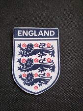"ENGLAND 3 LIONS" INSPIRED 11.5x8 CM NAVY ON WHITE PATCH IRON/SEW ON -NEW