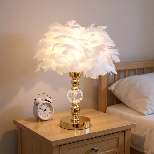 Feather table lamp bedroom - feather,