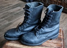 BRITISH ARMY BLACK LEATHER MILITARY BOOTS SIZE 11 ?? 282-M