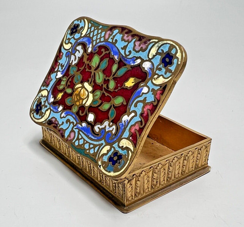Antique gilt brass cloisonné - brass,